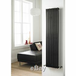 Designer Central Heating Vertical Radiator 1800mm H x 360mm W Gloss Black