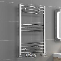 Designer Chrome Ladder Towel Rail Central Heating Bathroom Radiator with Valves