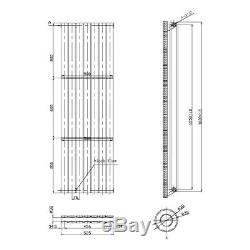 Designer Double Panel Vertical Central Heating Radiator 1600 x 525mm Anthracite