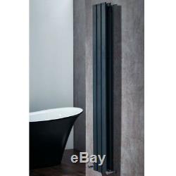 Designer Double Panel Vertical Central Heating Radiator 1800 x 224mm Anthracite