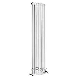 Designer Double Panel Vertical Central Heating Radiator 1800 x 377mm White
