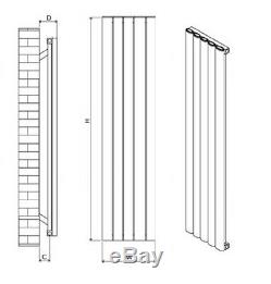 Designer Flat Oxidised Aluminium Vertical Column Radiator Central Heating Carisa