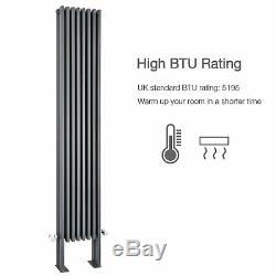 Designer Flat Panel Double Radiator Tall Upright Central Heating Anthracite Rads