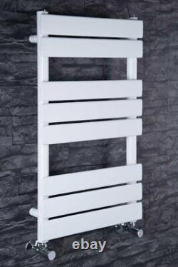 Designer Flat Panel Heated Bathroom Towel Rail Radiator Chrome White Grey