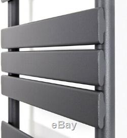 Designer Flat Panel Heated Bathroom Towel Rail Radiator Rad Anthracite Grey