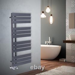 Designer Flat Panel Heated Bathroom Towel Rail Radiator Warmer Chrome White