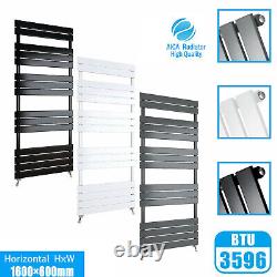 Designer Flat Panel Heated Bathroom Towel Rail Radiator White Black Anthracite