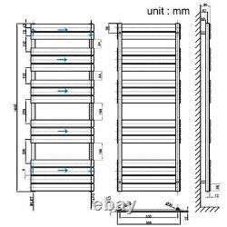 Designer Flat Panel Heated Bathroom Towel Rail Radiator White Black Anthracite