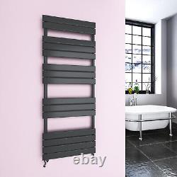 Designer Flat Panel Heated Bathroom Towel Rail Radiator White Black Anthracite