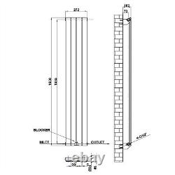Designer Flat Panel Oval Column Radiator Horizontal Vertical Central Heating Rad