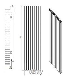 Designer Grey Square Vertical Column Aluminium Radiator Central Heating Carisa