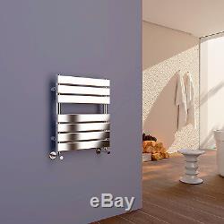 Designer Heated Bathroom Central Heating Towel Rail Radiator Chrome and Flat