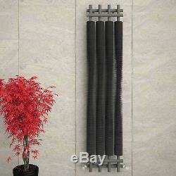 Designer Light Grey Coil Vertical Tube Wall Radiator Central Heating Carisa