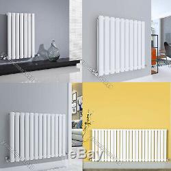Designer Radiator Panel Oval Column Modern Gloss White Central Heating Bathroom