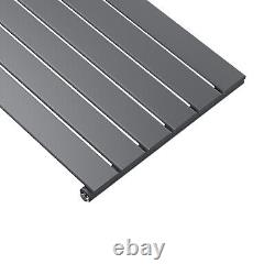 Designer Radiator Vertical Anthracite Single Flat Panel Heating Rads 1600x452mm