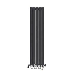 Designer Radiator Vertical Flat Panel Double Column Anthracite Grey 1600x380mm