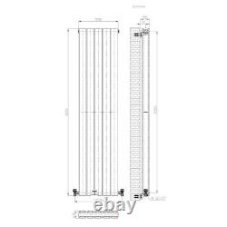Designer Radiator Vertical Flat Panel Double Column Anthracite Grey 1600x380mm