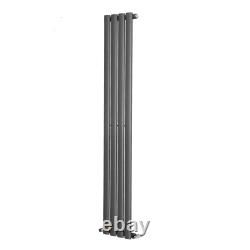 Designer Radiator Vertical Oval Column Central Heating Rads White Anthracite UK