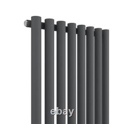 Designer Radiator Vertical Round Column Heated Rads Single Double Anthracite