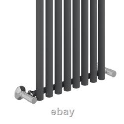 Designer Radiator Vertical Round Column Heated Rads Single Double Anthracite