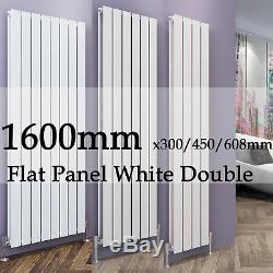 Designer Radiator Vertical White Double Flat Panel Central Heating 1600mm