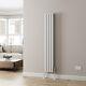 Designer Radiator Vertical White Oval Column Rads Double Panel 1600x240mm