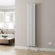 Designer Radiator Vertical White Oval Column Rads Single Panel 1800x360mm