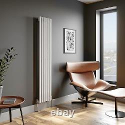 Designer Radiator Vertical White Oval Column Rads Single Panel 1800x360mm