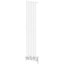 Designer Radiator Vertical White Oval Column Rads Single Panel 1800x360mm