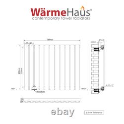 Designer Radiator White Oval Column Flat Panel Single Double Heating Rads