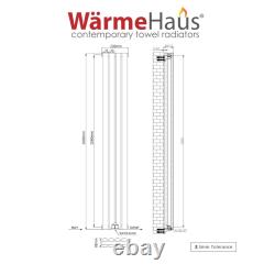 Designer Radiators Vertical Horizontal Double Oval Tube Heating Black