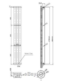 Designer Single Panel Vertical Central Heating Radiator 1800 x 224mm Anthracite
