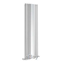 Designer Tall Vertical Radiator Mirror Oval Column Panel Radiator White 1800mm