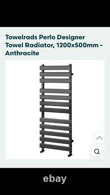 Designer Towel Radiator BNIB-Perlo Antracite, 1200x500 mm