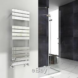 Designer Towel Rail Radiator Chrome Flat Panel Bathroom Central Heated Vertical