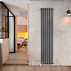Designer Vertical Oval Column Tall Upright Central Heating Radiator Anthracite