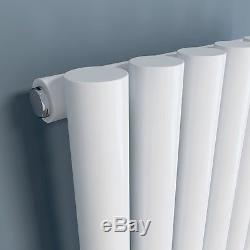 Designer Vertical Radiator Round Tube Column White Tall Upright Central Heating