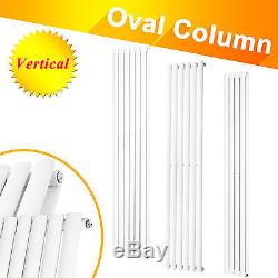 Designer Vertical Radiator Upright Oval Column Panel Central Heating Rad White