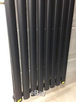 Designer Vertical Tall Central Heating Radiator Black Anthracite 1800mm x 480mm