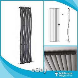 Designer Wave Anthracite Column Radiators Vertical Central Heating Panel