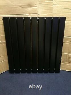 Designer radiator, milano alpha 630 x 635mm double in black. Slim flat tubes