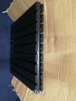 Designer radiator, milano alpha 630 x 635mm double in black. Slim flat tubes
