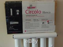 Designer vertical radiator electric/central heating GEYSER Circolo blanco