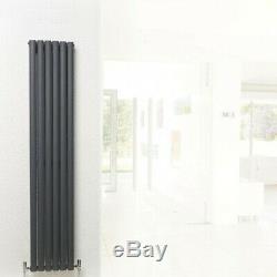 Double Designer Central Heating Vertical Radiator 1500mm H x 354mm W Anthracite
