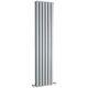 Double Designer Central Heating Vertical Radiator 1500mm x 354mm Gloss Silver