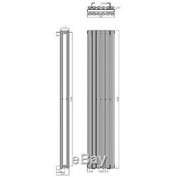Double Modern Designer Vertical Central Heating Radiator 1800mm x 353mm White
