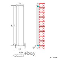 Double Radiator White Flat Panel Oval Column Central Heating Vertical Horizontal