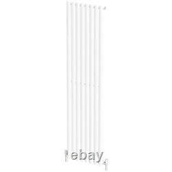 DuraTherm Vertical Oval Tube Single Panel Designer Radiator 1800 x 480mm White