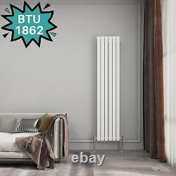 EMKE White Designer Radiator Vertical Horizontal Double Column Flat Panel Rads