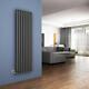 Electric Anthracite Vertical Flat Tube Single Panel Radiators 1800mm high